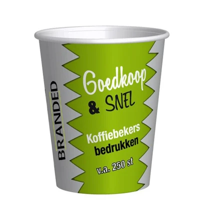 Koffiebeker Bedrukken - 200cc/8oz - Goedkoop & Snel - Karton